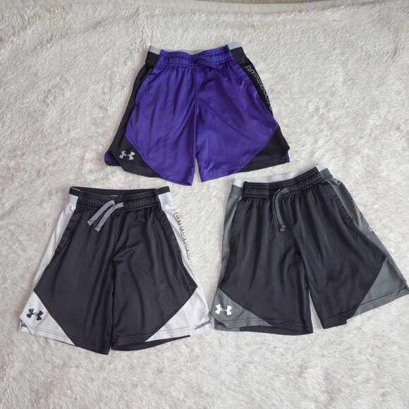 Boys Size YSM Youth Small Under Armour Heat Gear Loose Fit - Set of 3 Shorts - Picture 1 of 8